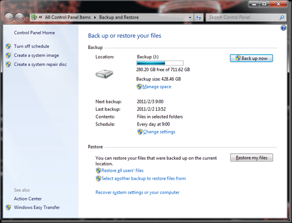 Windows  Backup and Restore 06